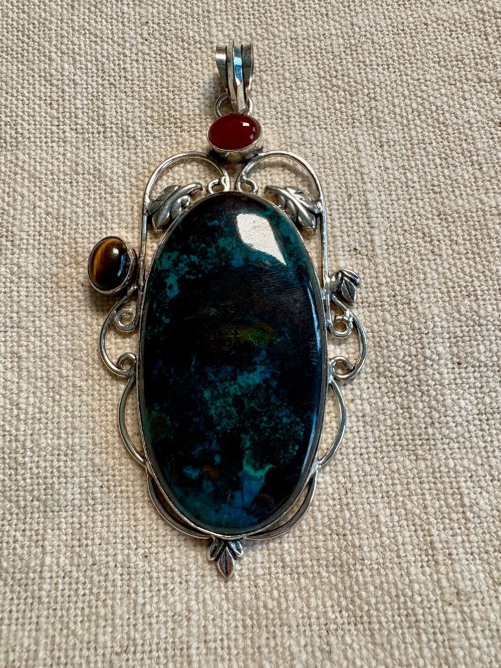 Chrysocolla Multi-Stone Statement Pendant